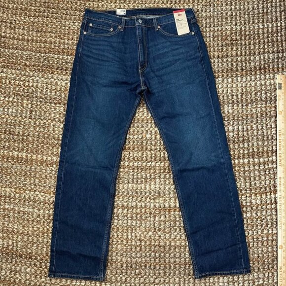 New 505 Levi’s Men’s Dark Wash Jeans (38x32) Blue Straight - Picture 1 of 6